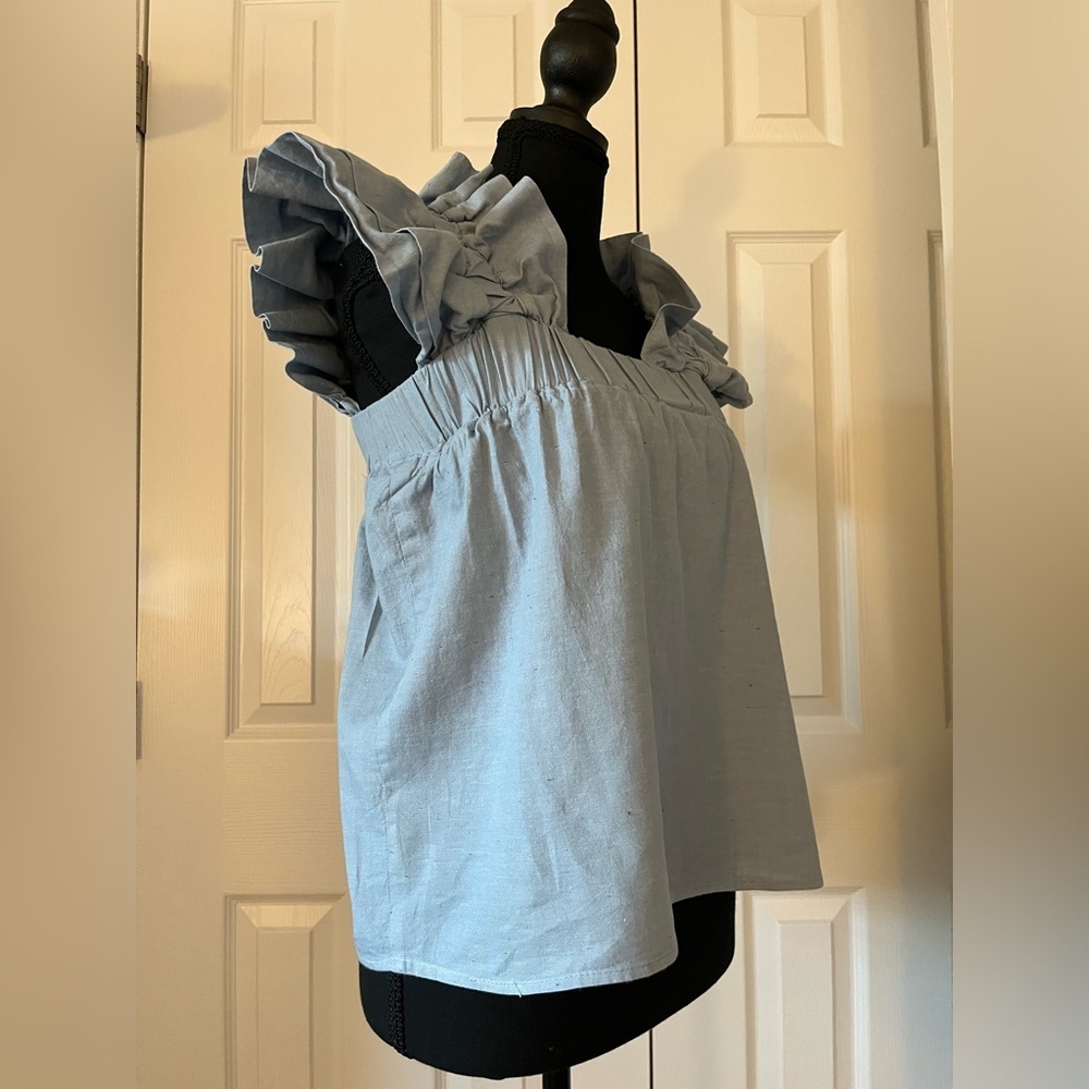 Inclán Studio Top Ruffle Sleeve XS - Picture 2 of 4